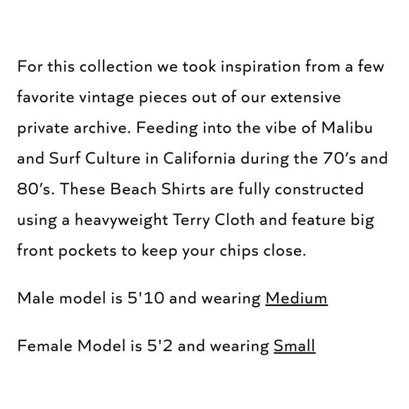 NEW Round Two Potato Chip Terry Cloth clowncore beach shirt oversized unisex XS‎ - Picture 12 of 12